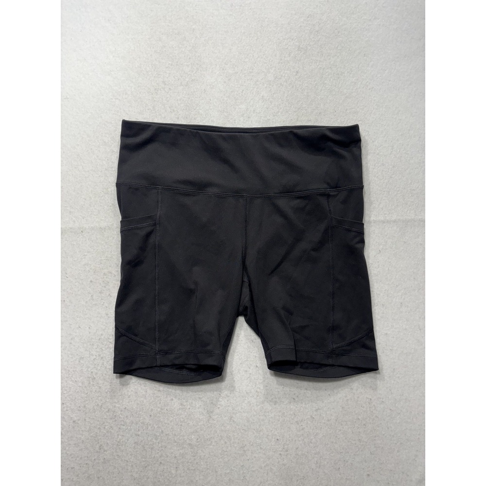 Velocity Biker Shorts Womens 1X Black 7" Inseam Pocket Stretch Athletic